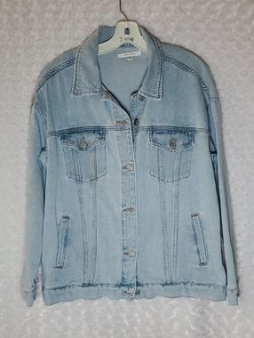 PacSun  Women's Light Wash Denim Jacket - Pale Blue Size XS